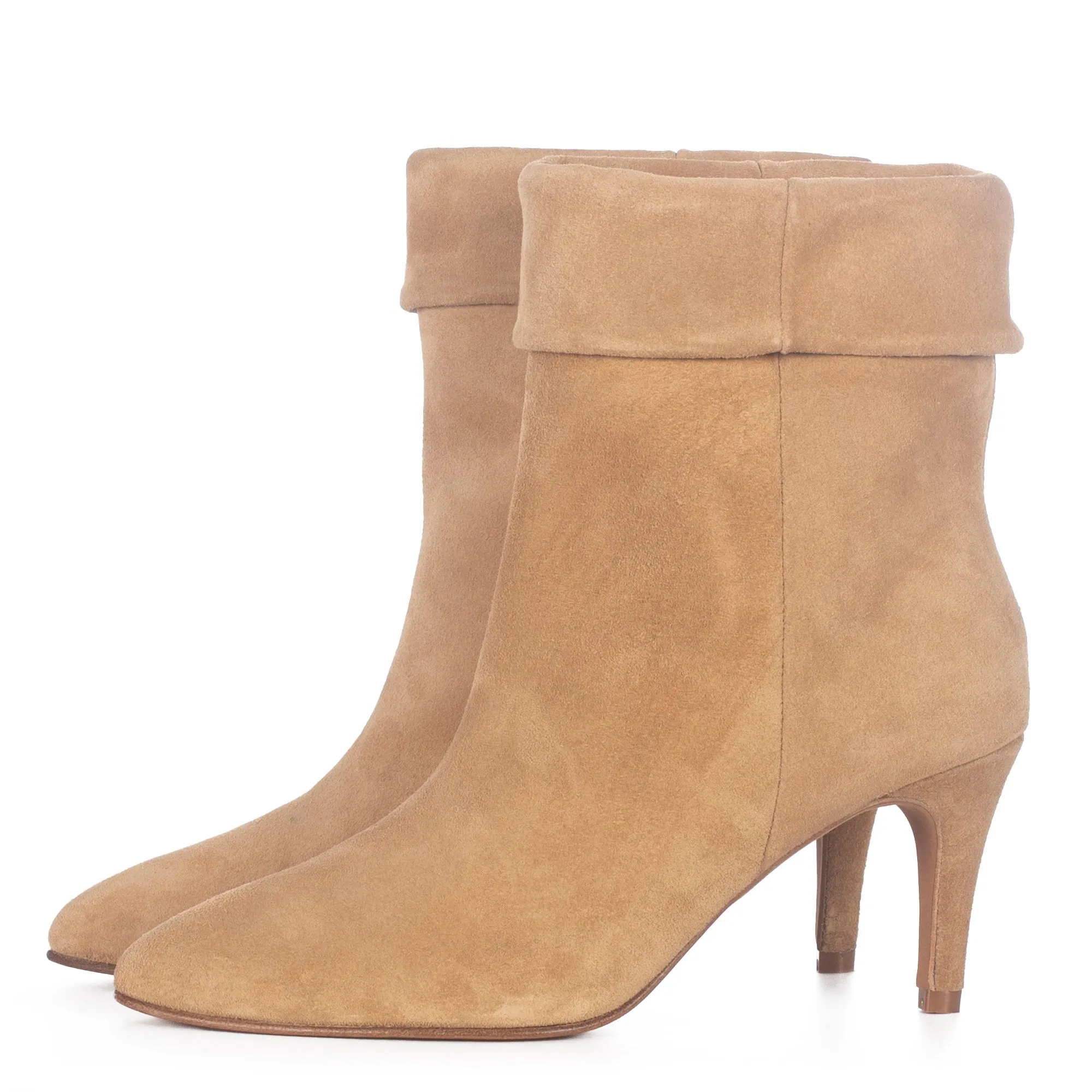 SAND SUEDE ANKLE BOOTS