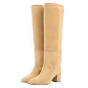 SAND SUEDE TALL BOOTS