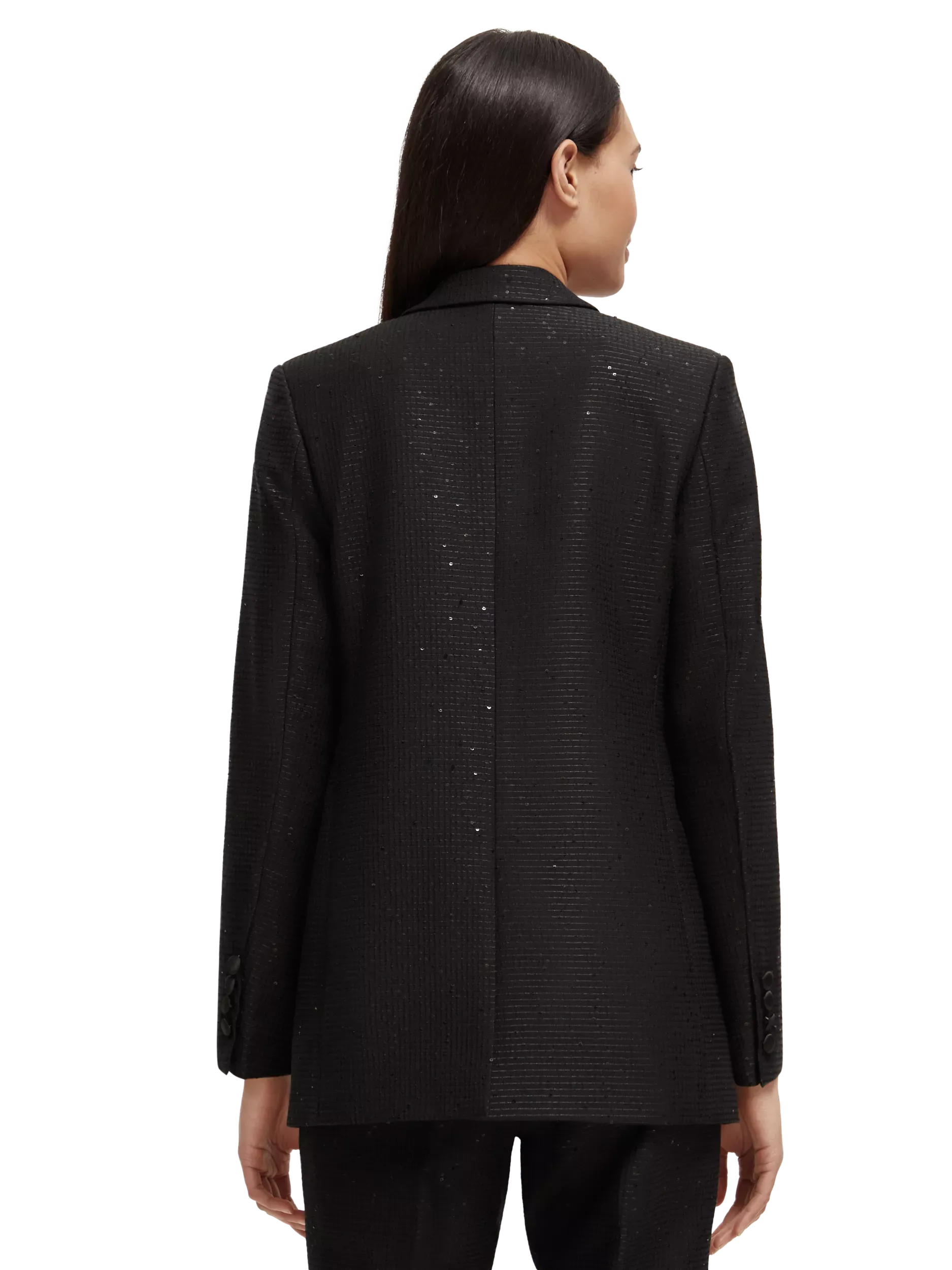 Sequin Jacquard Single Breasted Blazer