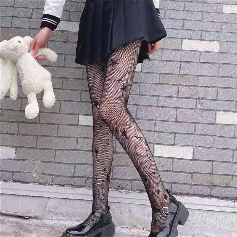 Sexy Tights Women Skull Mystery Thigh High Waist Stockings Gothic Fishnet Pantyhose