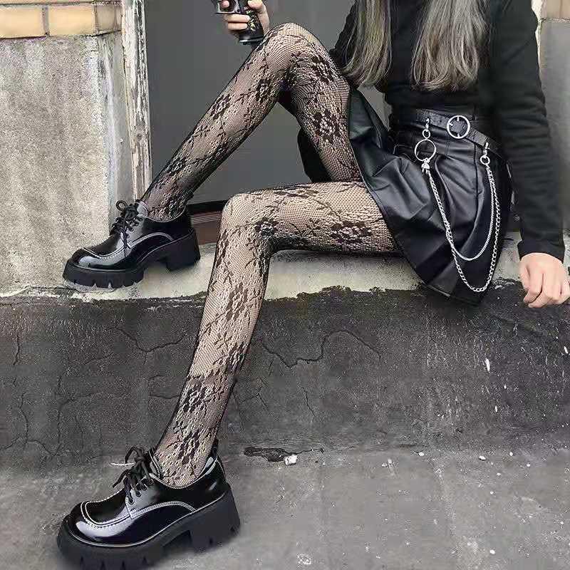 Sexy Tights Women Skull Mystery Thigh High Waist Stockings Gothic Fishnet Pantyhose