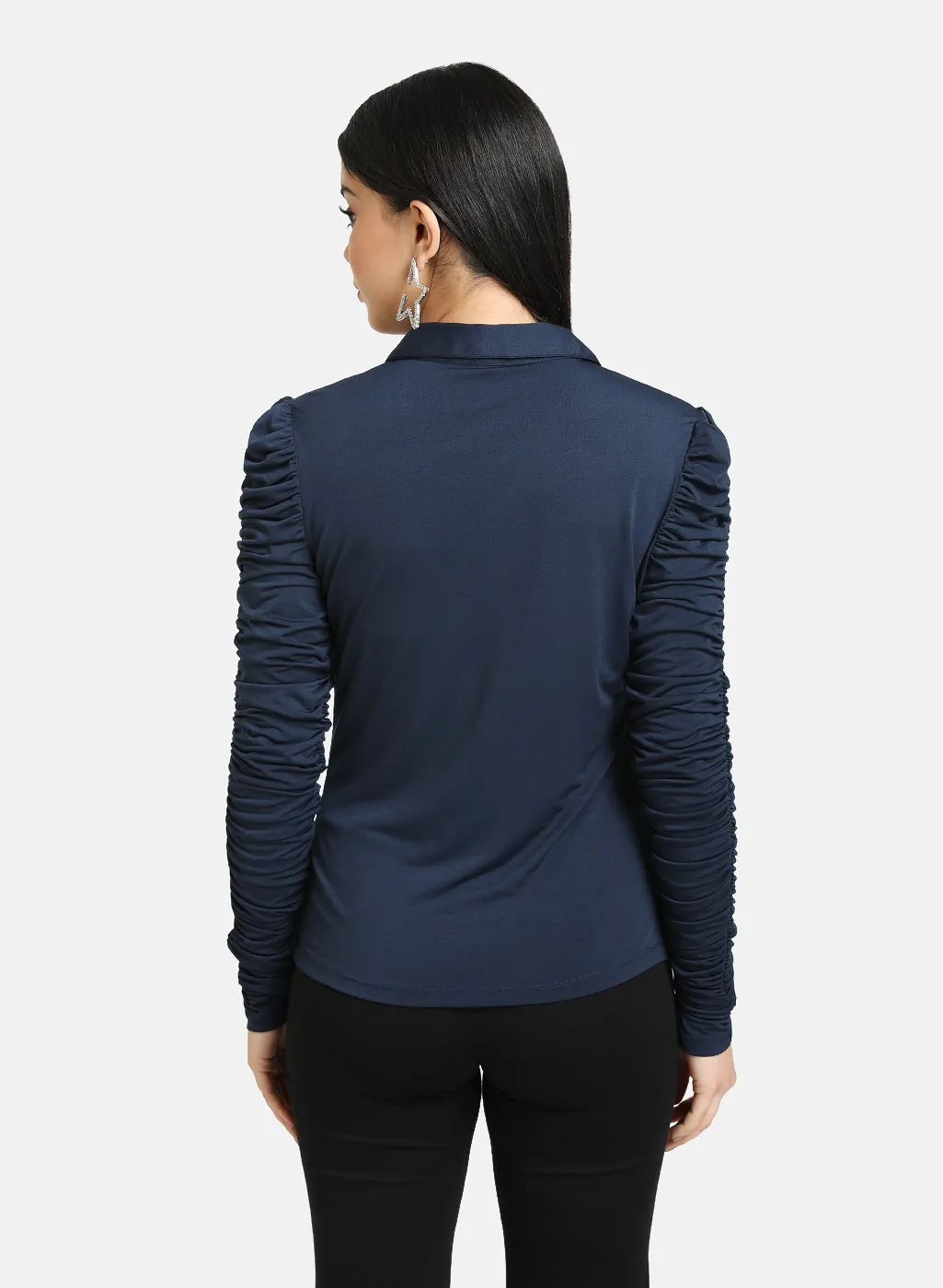 Shirt With Ruched Sleeves