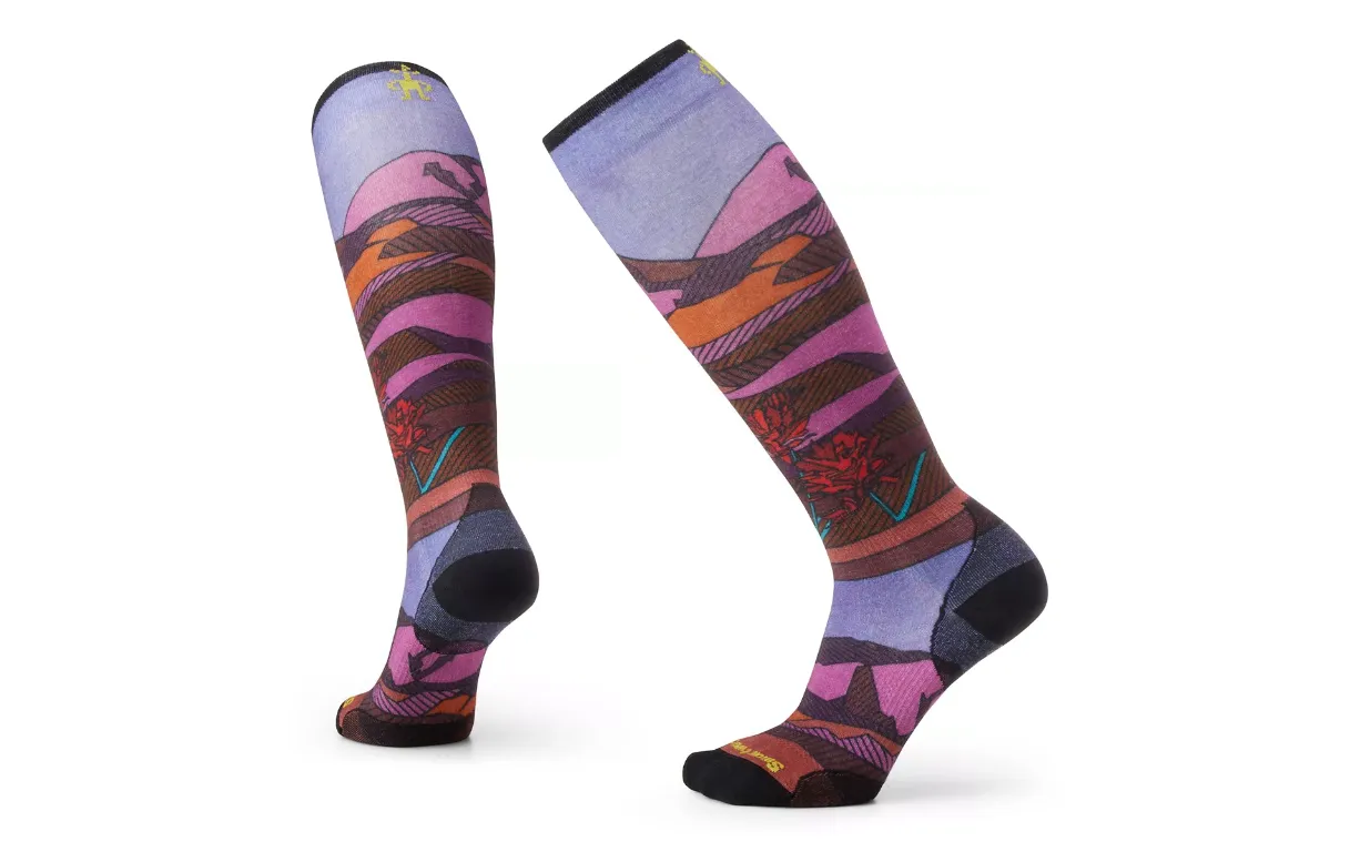 Smartwool Women's Ski Zero Cushion Floral Field Print Over The Calf Socks