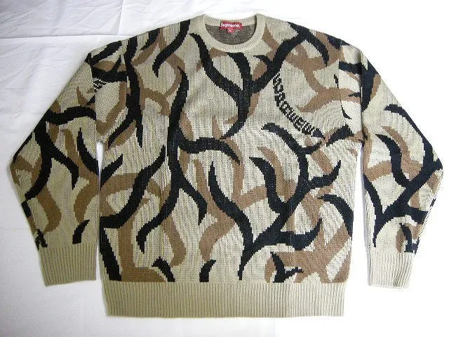 Supreme  |19AW ◆ Size M ◆ Supreme Tribal camo Sweater Knit Sweater TAN