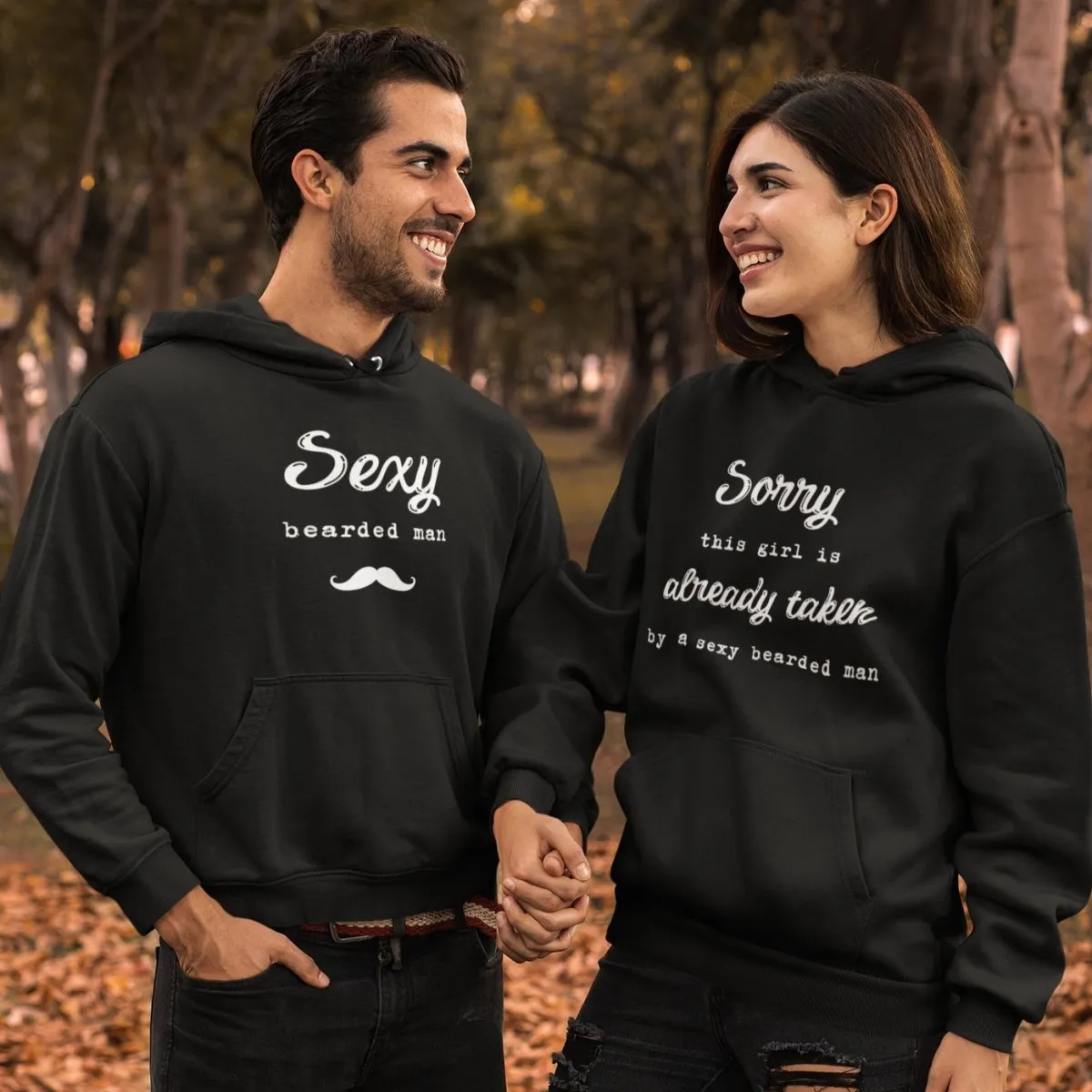 Taken By A Sexy Bearded Man Matching Couple Hoodies