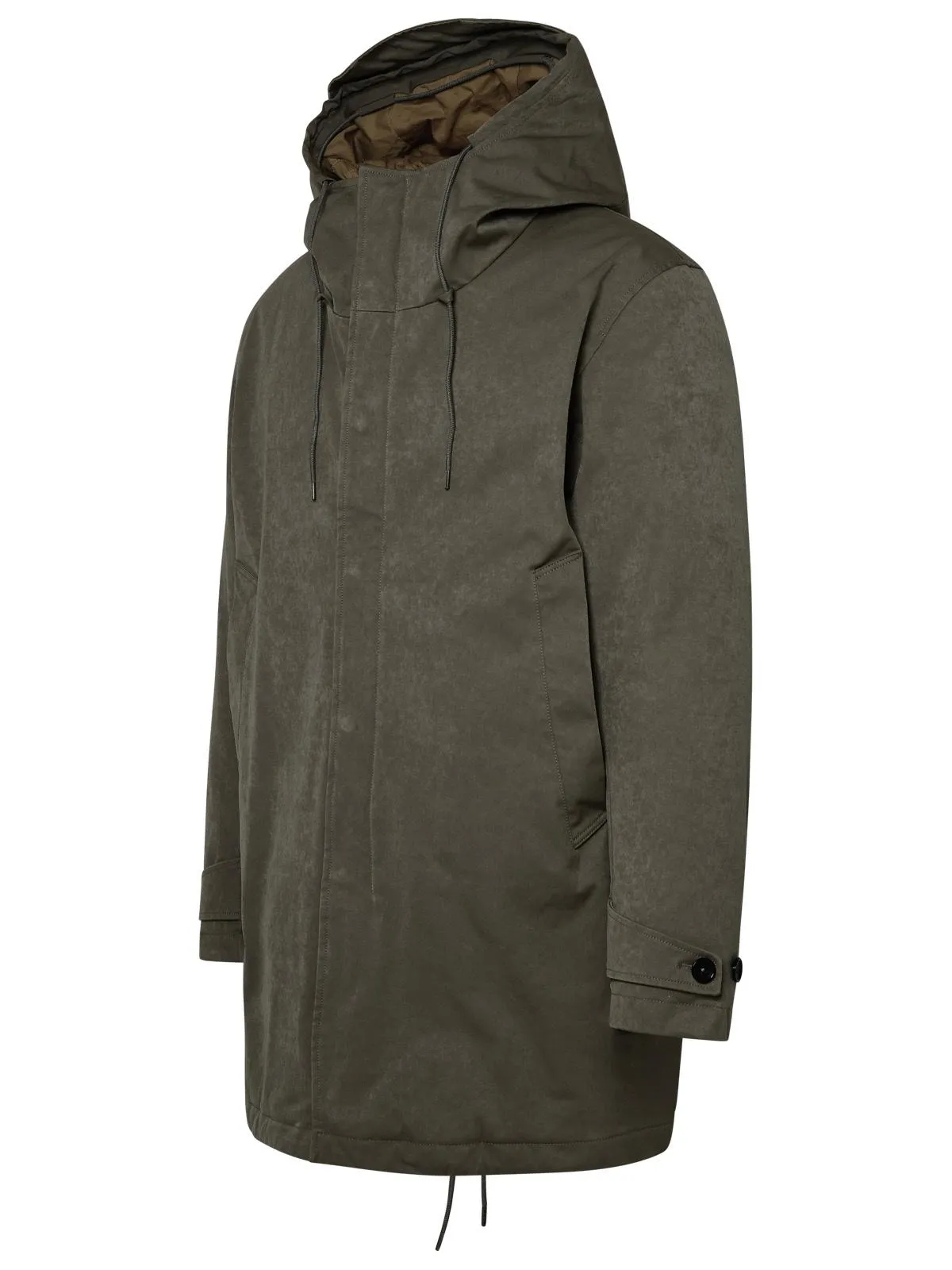 Ten C    Ten C 'Core' Parka In Green Nylon Blend