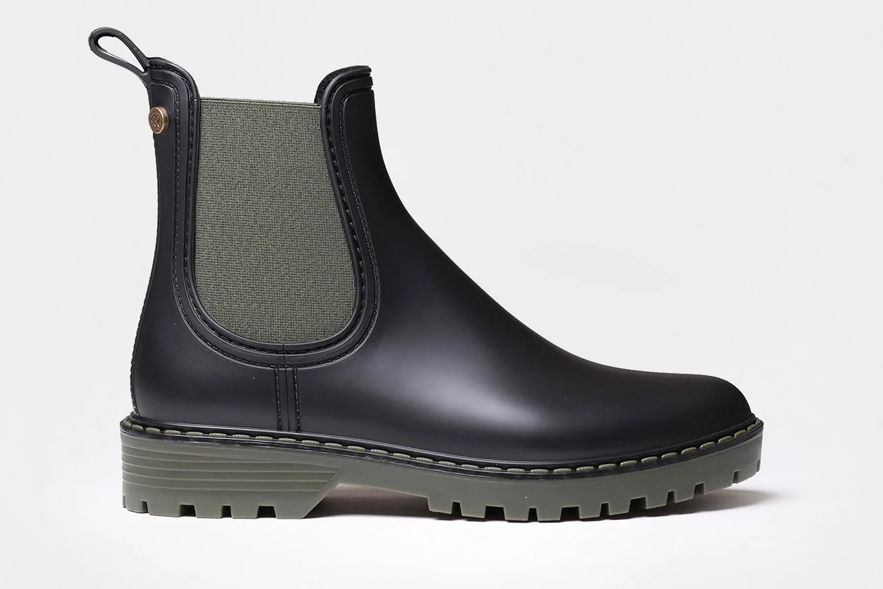 Toni Pons Cavour Black/Khaki Rubber Boot