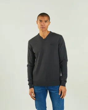 Tony V Neck Charcoal Marl