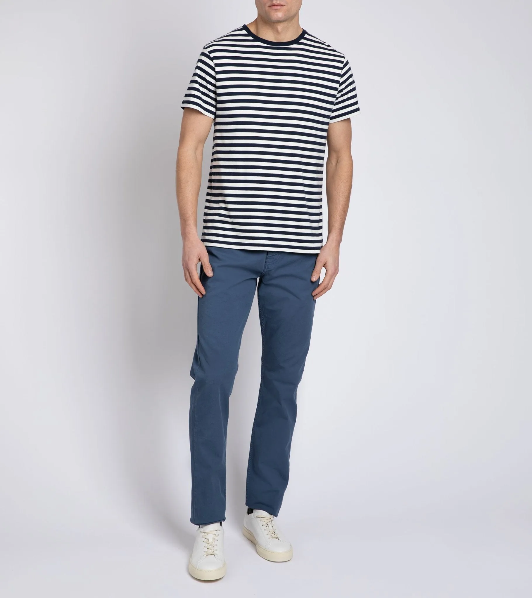 Trunk York Stripe T-Shirt: Navy/Ecru