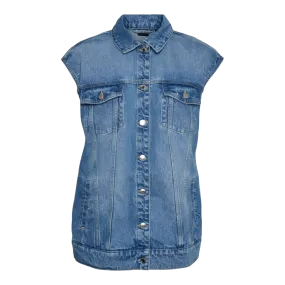 Vero Moda Maya Loose Denim Vest Waistcoat