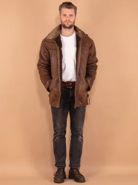 Vintage 90's Men Sherpa Coat in Brown