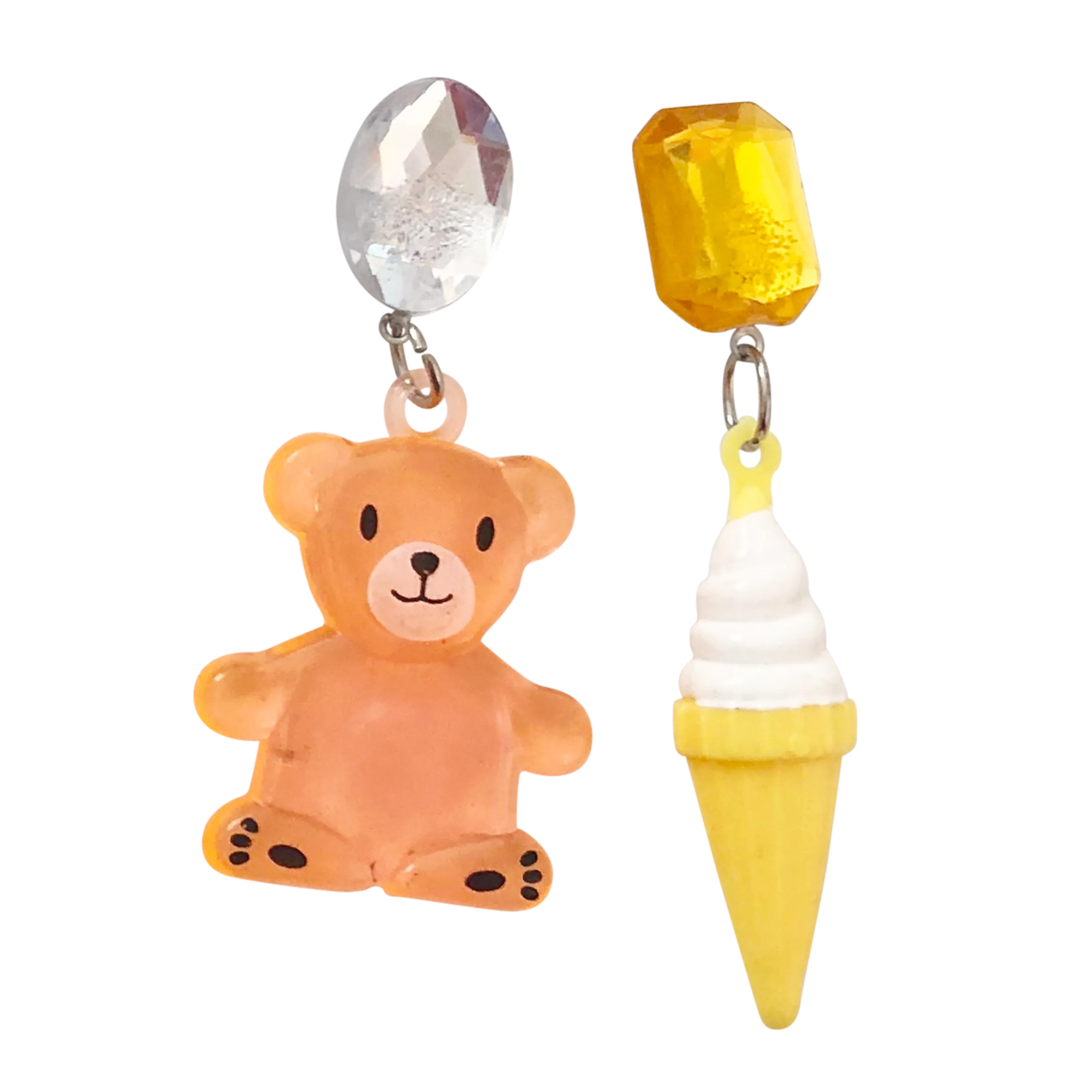 Vintage Ice Cream Bear Charm Earrings