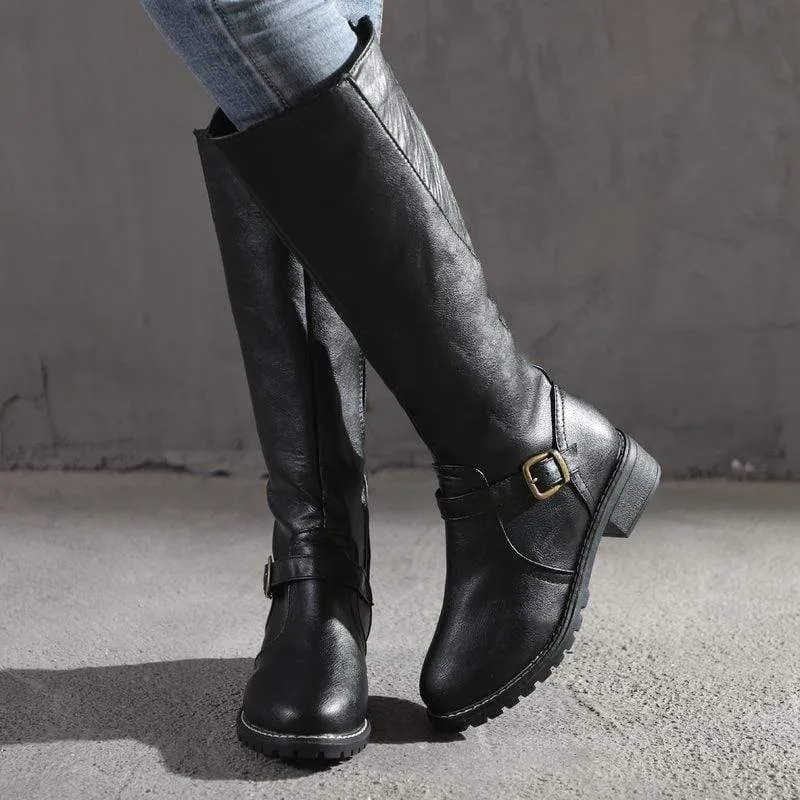 Vintage Vibe Biker Boots