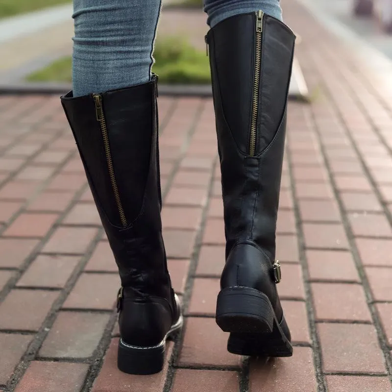 Vintage Vibe Biker Boots