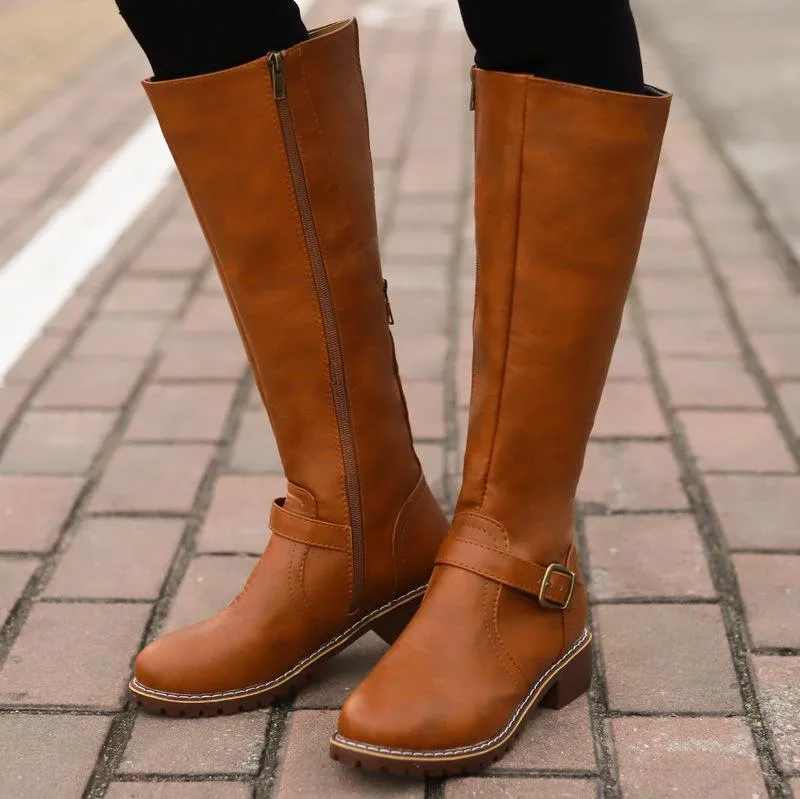 Vintage Vibe Biker Boots