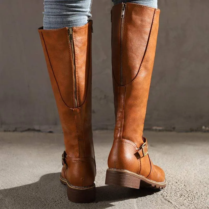 Vintage Vibe Biker Boots