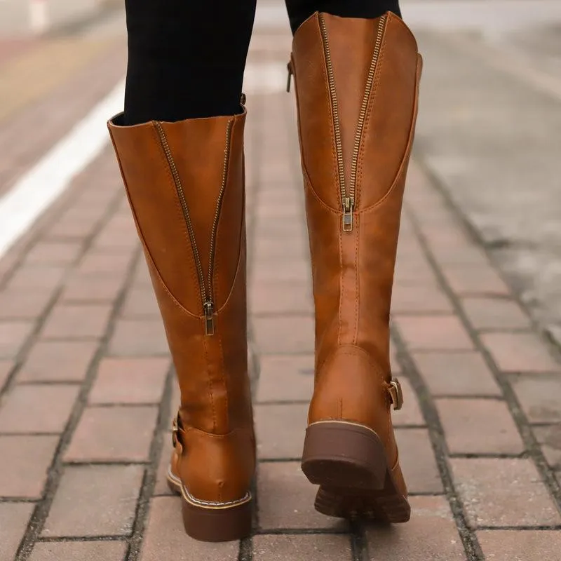 Vintage Vibe Biker Boots