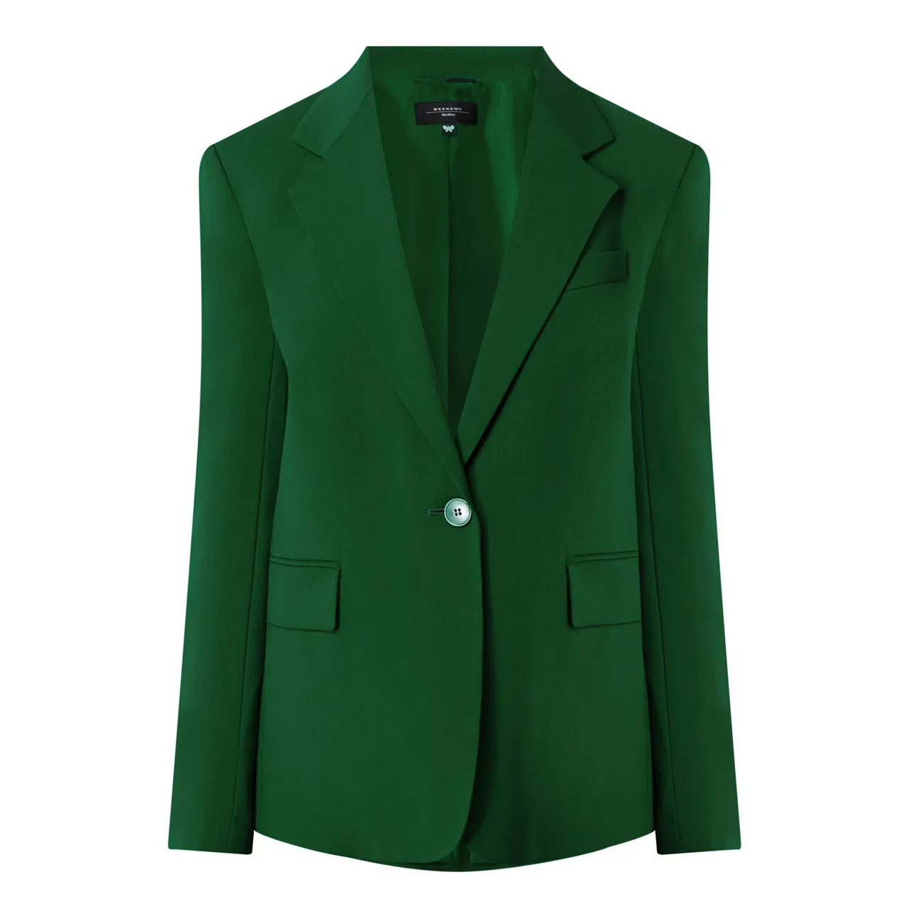 WEEKEND MAX MARA Lamine Single-Breasted Blazer - Green