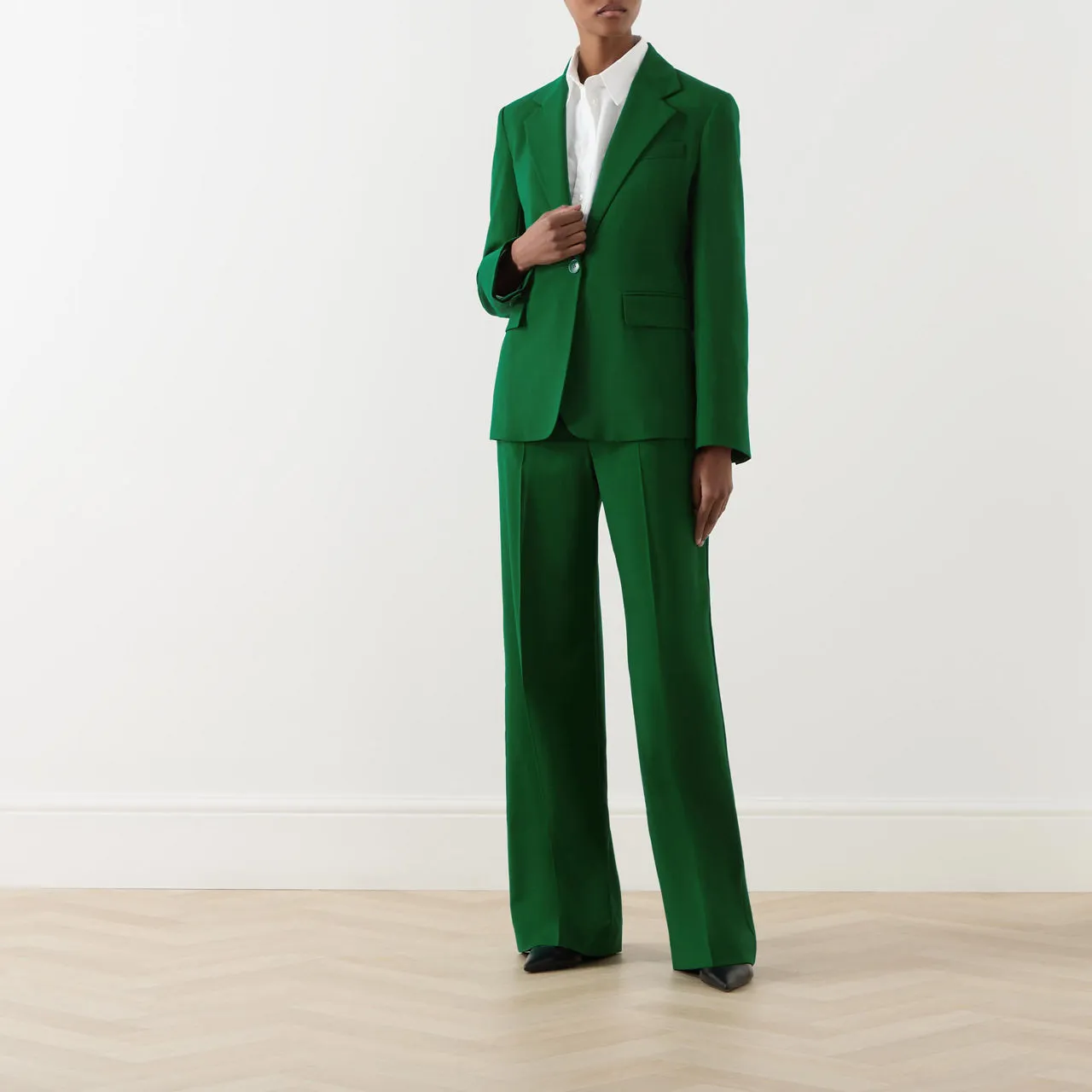 WEEKEND MAX MARA Lamine Single-Breasted Blazer - Green