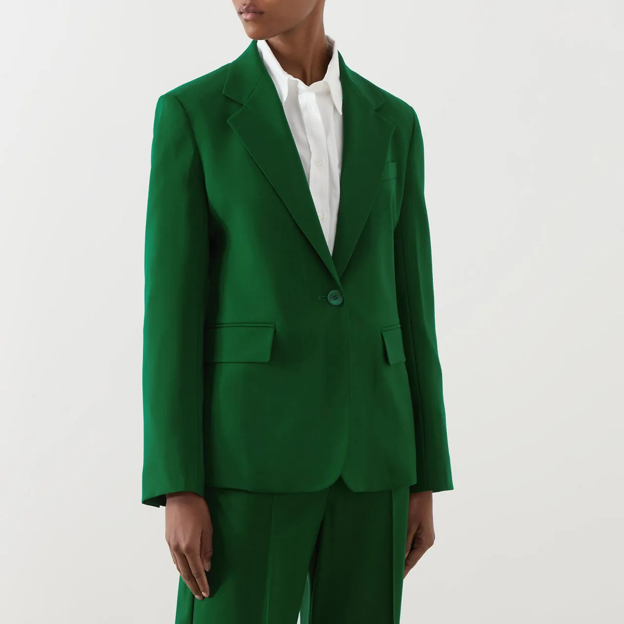 WEEKEND MAX MARA Lamine Single-Breasted Blazer - Green