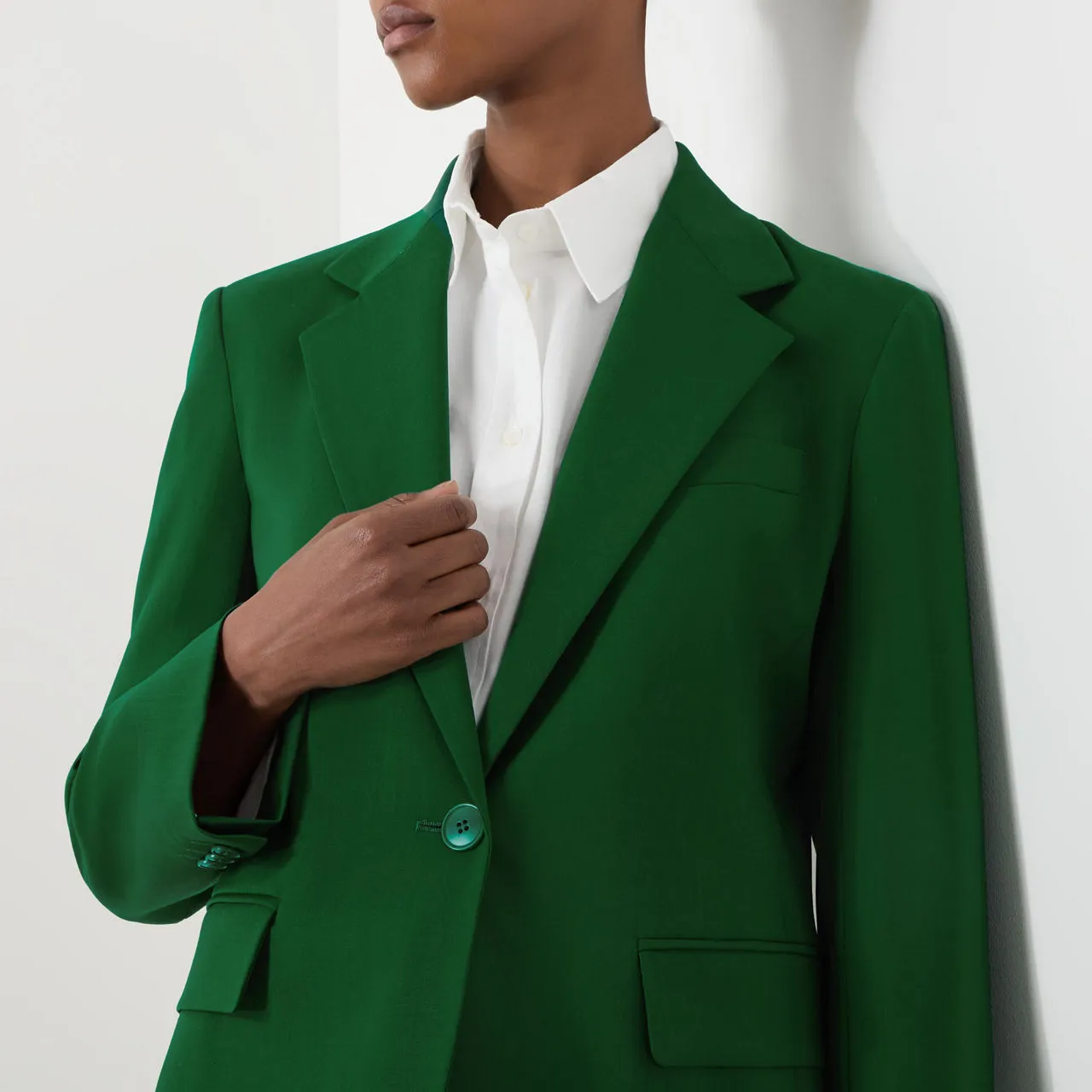 WEEKEND MAX MARA Lamine Single-Breasted Blazer - Green