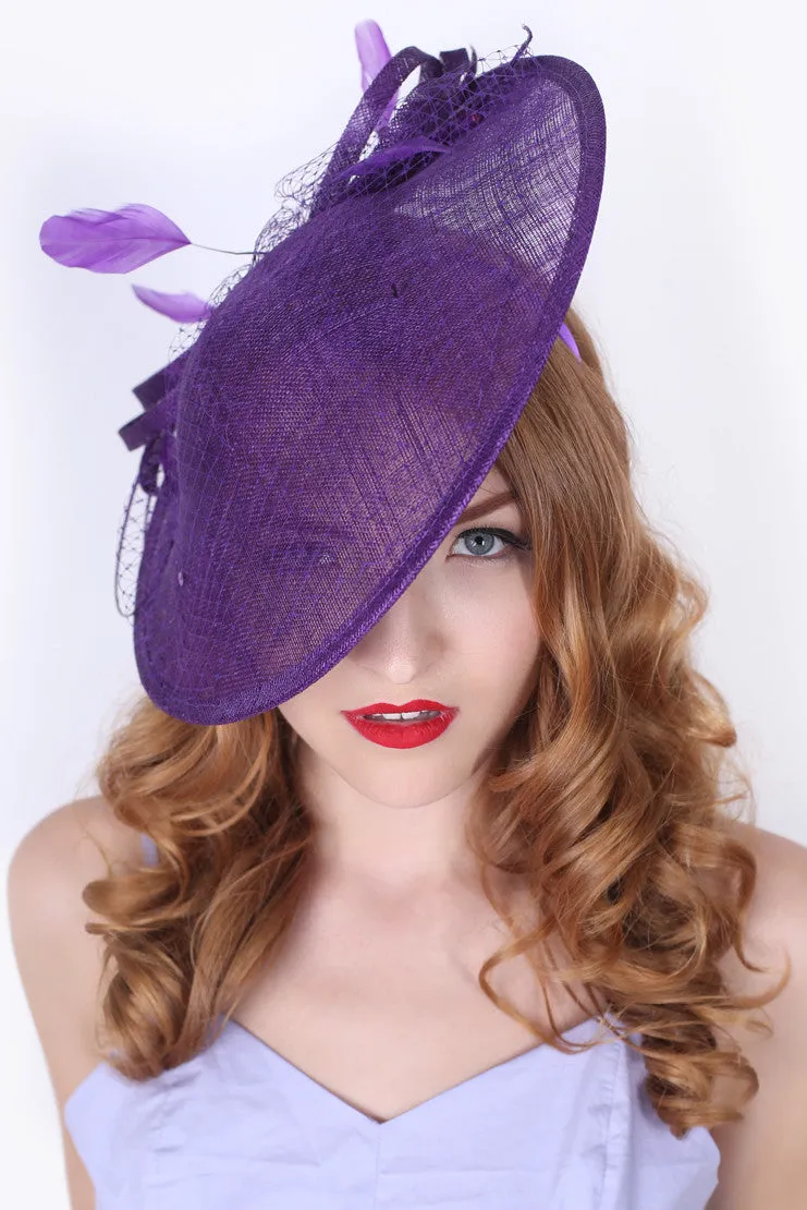 Wendy Fascinator - Dark Purple