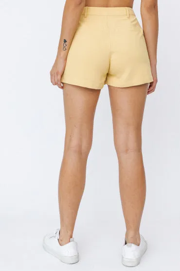 Yellow Button Up Shorts