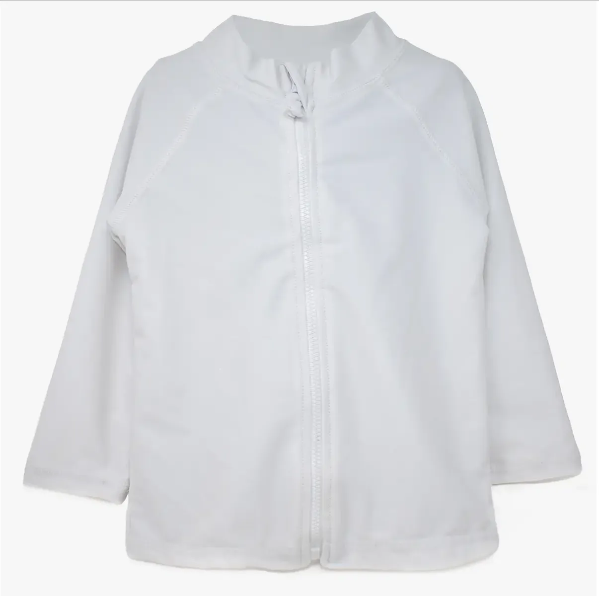 ZIP FRONT WHITE RASHGUARD TOP